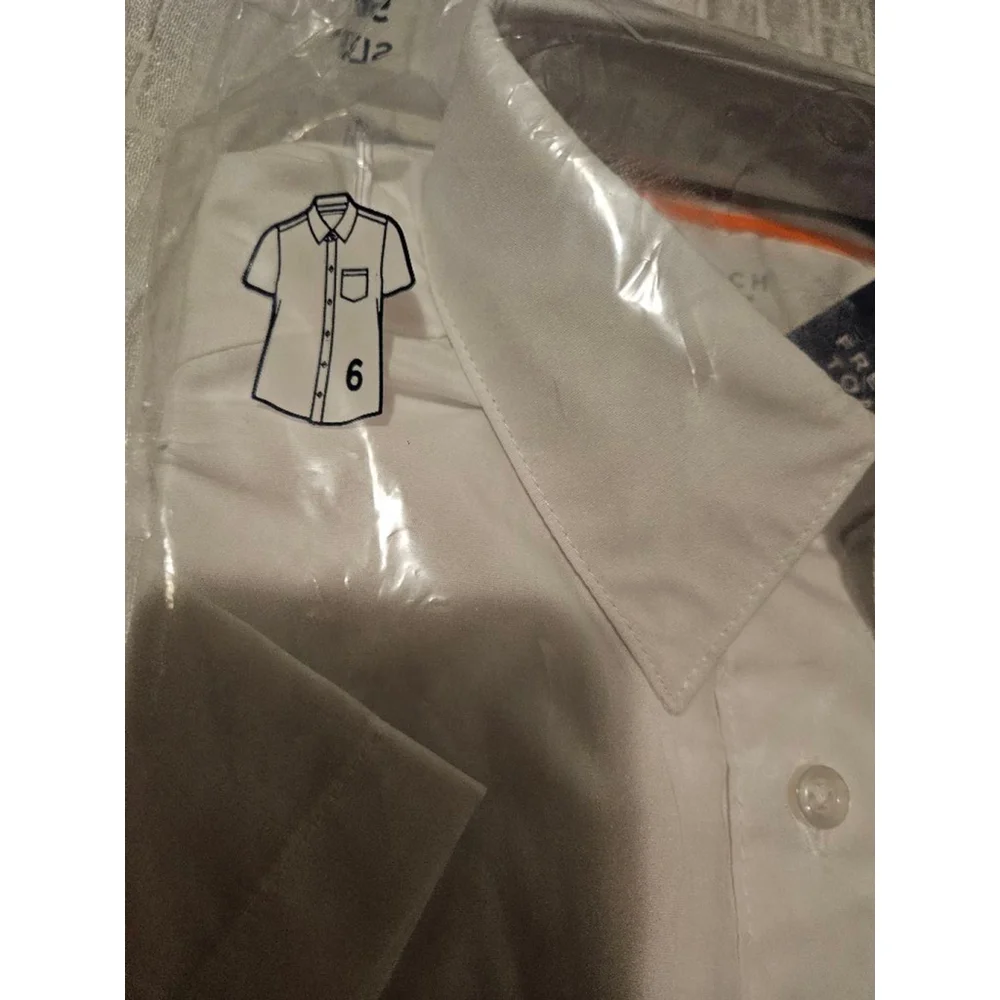 Boys' French Toast Short Sleeve Uniform Shirt, Size 6, White New